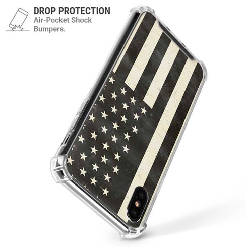 Black & White USA Flag iPhone X/XS Clear Case